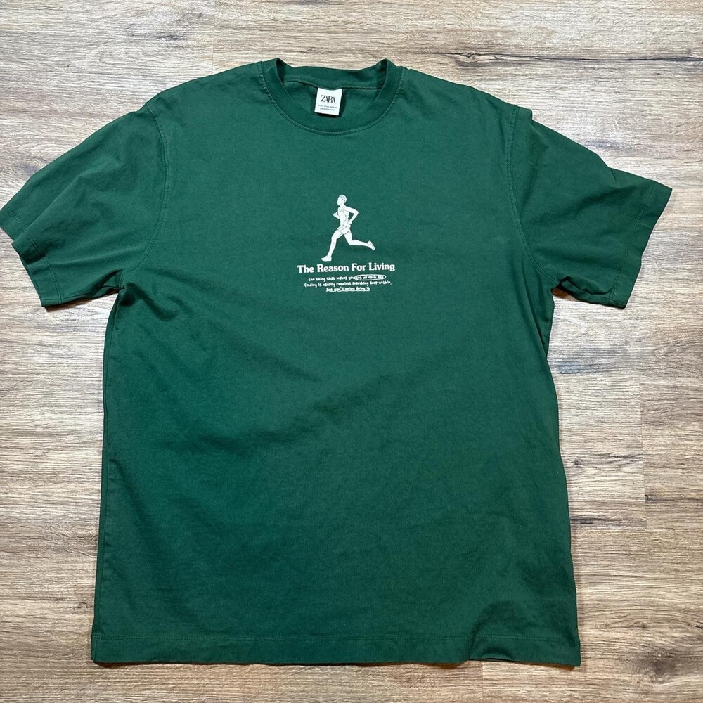 Zara Green Graphic Tee Size 0 B 63